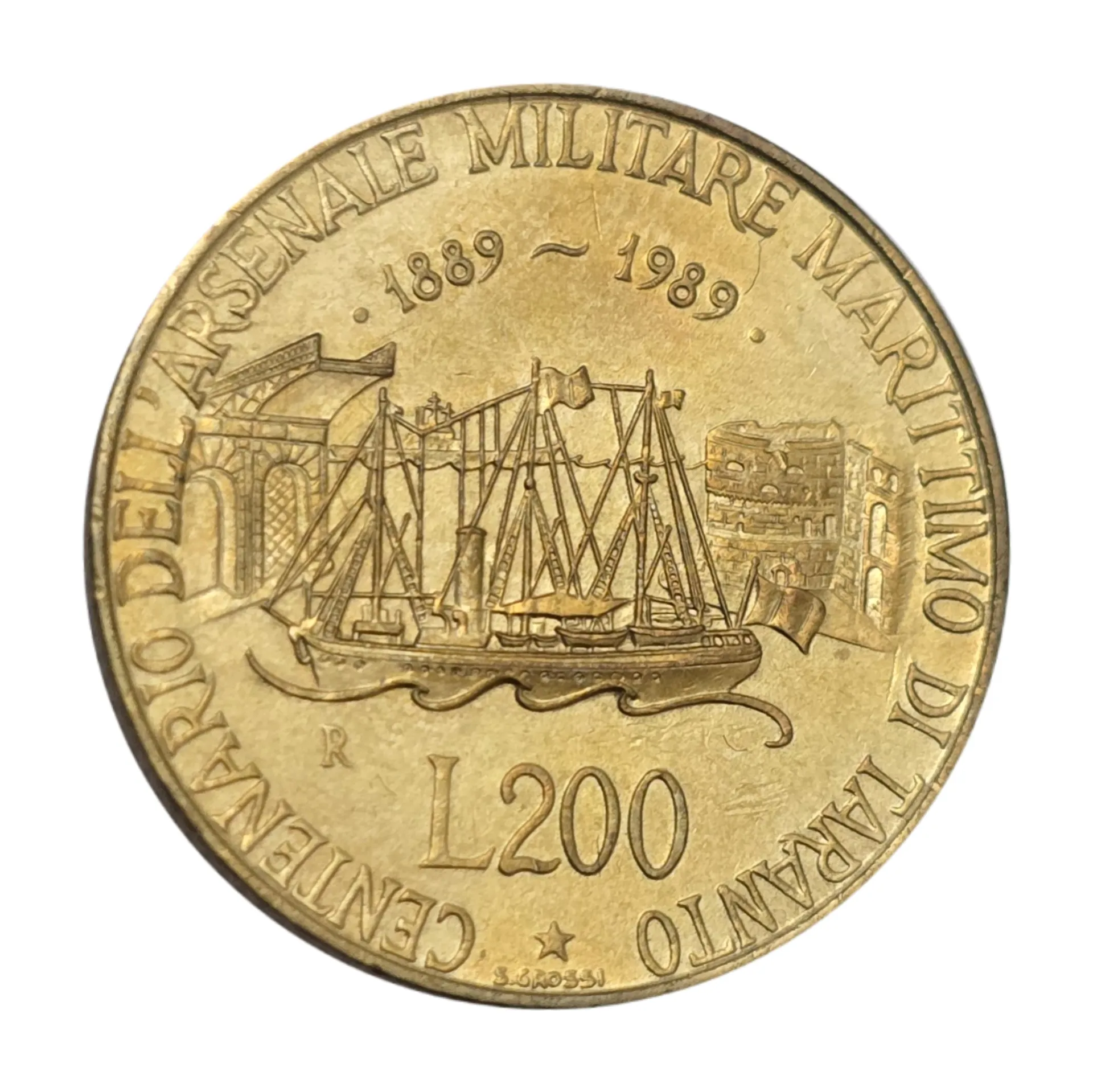 سکه ایتالیا 200 لیر ایتالیا یادبودی 1989